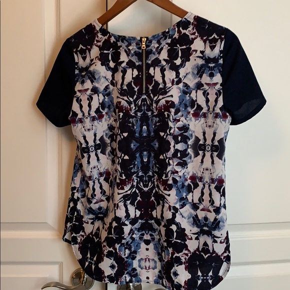 Cynthia Rowley printed shirt-sleeve blouse - Picture 4 of 6